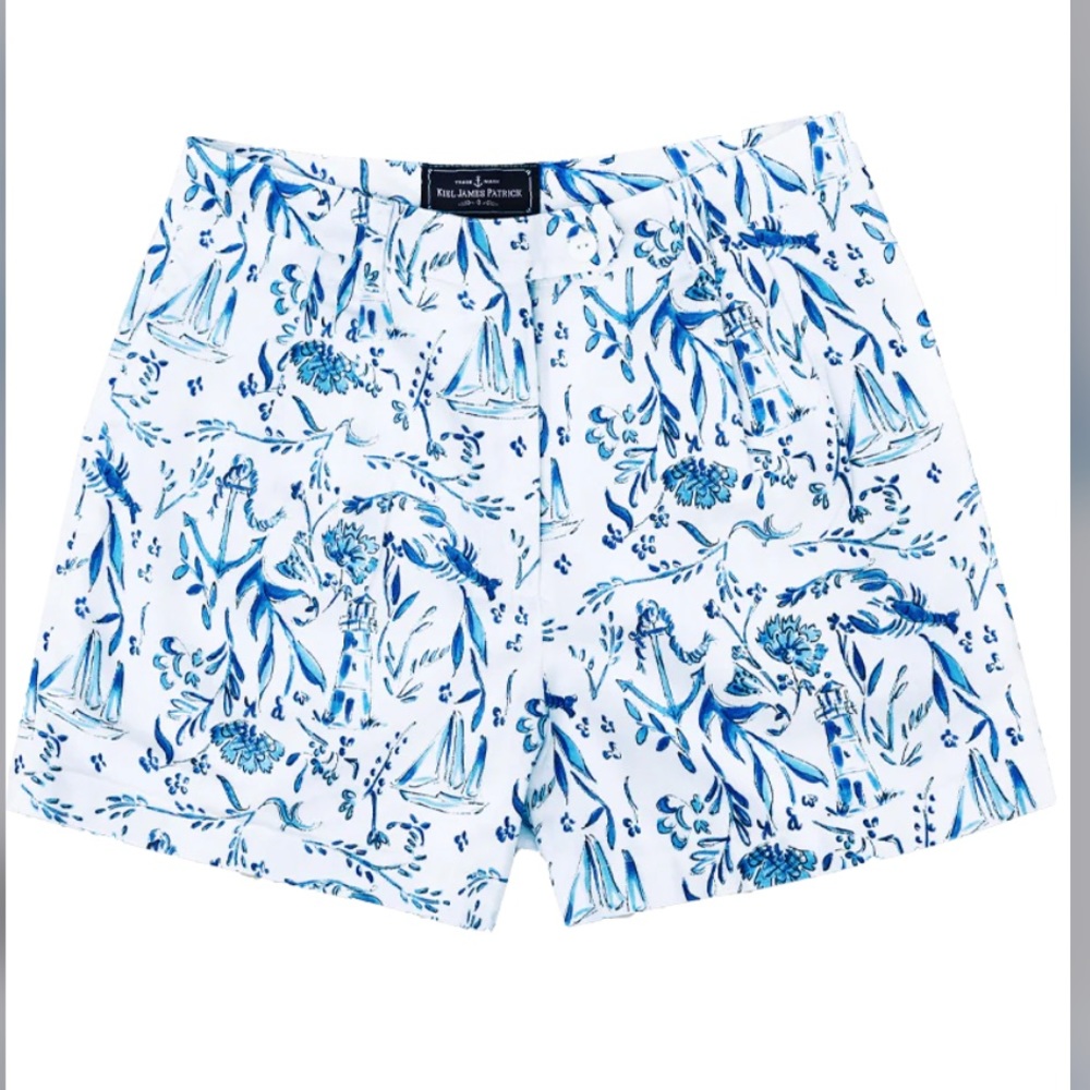 BNWT Kiel James Patrick Nautical Chinoiserie Shorts Sz 14